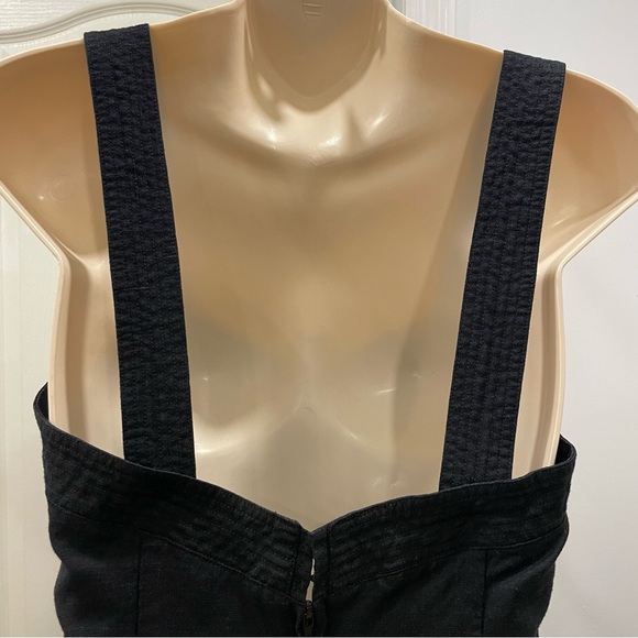 Blume Size 8 Black Dress Viscose Linen Blend, Adjustable Straps Made in Canada - Picture 8 of 15